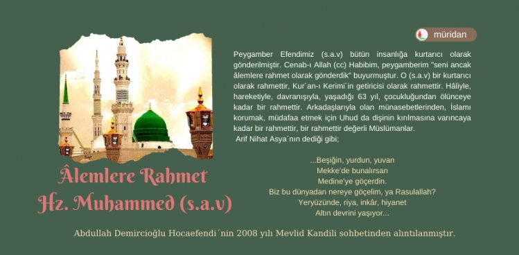 lemlere Rahmet Hz. Muhammed (s.a.v) 