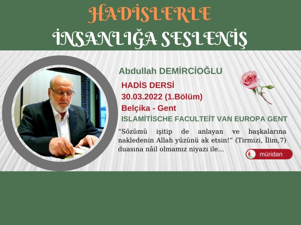 Abdullah Demircioğlu - Hadis Dersi 30.03.2022 (1.Bölüm)